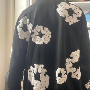 Black and white denim tears sweatshirt